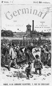 Ilustração de capa de &39;Germinal&39; de Emile Zola (1840-1902) gravada por Desire Dumont, edição de 1886
